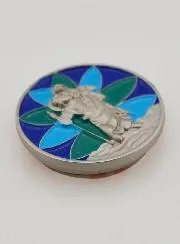 Saint Christopher Silver & Enamel Car Plate