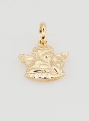 Gold Plated Guardian Angel Pendant - 14 mm