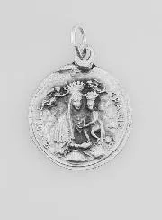 Virgin of Carmel Silver Plated Metal Medal