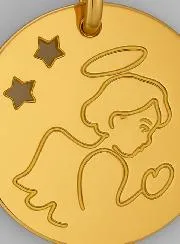 Guardian Angel 375 Gold Baptism Medal