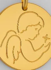 Guardian Angel 375 Gold Baptism Medal
