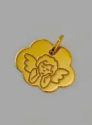 Protective Angel Medal - Cloud Shape in 375 Gold