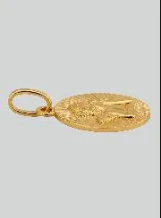 Guardian Angel Medal in 375 Gold with Polished Beams
