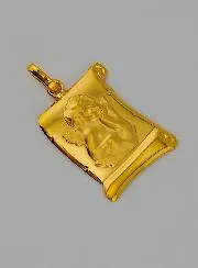 Guardian Angel Gold Parchment Baptism Medal