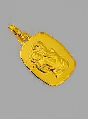 Saint Christopher 375 Gold Baptism Medal