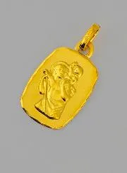 Saint Christopher 375 Gold Baptism Medal