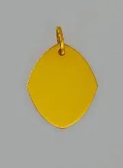 Angel Protector Baptism Medal - Gold Diamond Shape