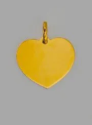 Heartshaped Guardian Angel Medal for Girls in 375 Gold