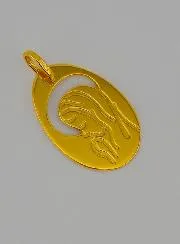 Virgin Mary Openwork Gold Baptism Medal