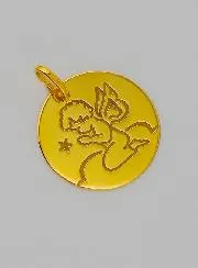 Guardian Angel in Prayer Gold Baptism Medal