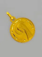 Virgin Mary with Veil Profil Gold Baptism Medal