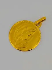 Virgin Mary with Veil Right Profile Gold Medal