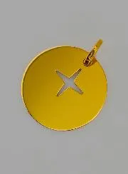 Jesus Cross Openwork Gold Baptism Medal