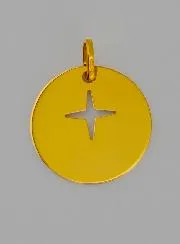 Jesus Cross Openwork Gold Baptism Medal