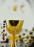 Communion Picture - Chalice Wine of Life and Rosary