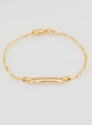 18Kt Gold Plated Baby Baptism Bracelet to Engrave - Horse Mesh