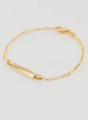 18Kt Gold Plated Baby Baptism Bracelet to Engrave - Horse Mesh