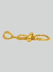 Openwork Yellow Solid Gold Braided Cross Pendant