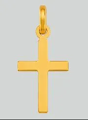 Shiny Latin Cross in Solid Yellow Gold