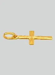 Shiny Latin Cross in Solid Yellow Gold