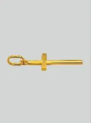 Yellow Solid Gold Relief Wire Cross Pendant