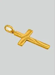 Sculpted Christ's Cross Pendant - Yellow Solid Gold