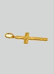 Sculpted Christ's Cross Pendant - Yellow Solid Gold