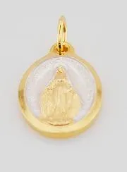 Miraculous Medal Coated With 24K Gold & Silver - 25 mm
