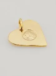 Our Lady of Lourdes Golden Heart Shape Medal in 24 Carats Gold