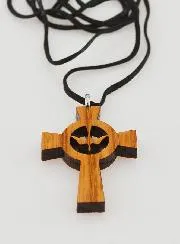 Holy Spirit Wood Cross Pendant