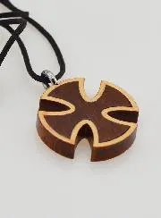 Square Wood Cross Pendant