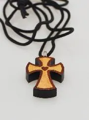 Wood Heart Cross Pendant