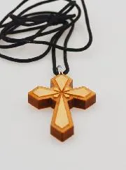 Wood Varnish Cross Pendant