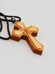 Wood Varnish Cross Pendant