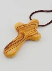 Olive Wood First Communion Cross Pendant