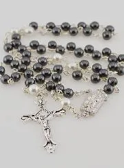 Hematite Rosary & Water of Lourdes