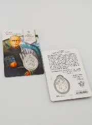 Saint Maximilian Kolbe Prayer Card with Medal