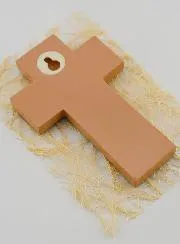 Baptism Water Child Brown Cross - 12 cm