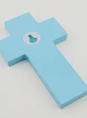 Alpha Omega Candle Child Cross - Blue