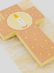 Alpha Omega Candle Child Cross - Beige