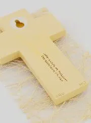 Alpha Omega Candle Child Cross - Beige