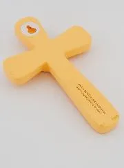 Orange & Blue Heart Child Cross - 15 cm