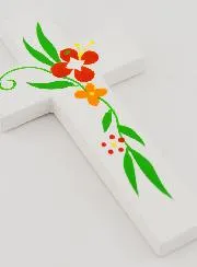 Child Wood Cross - Spring Flowers