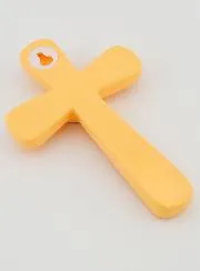 Orange & Blue Heart Wood Cross