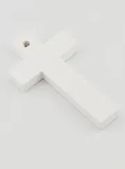 Wood Cross - Love Heart & Orange Flowers