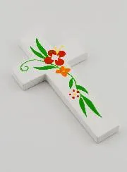 Wood Cross - Spring Flowers