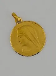 Virgin with Veil Gold Baptismal Medal