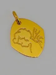 Guardian Angel Gold Baptismal Medal