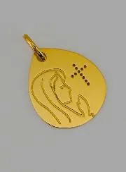 Holy Virgin with Veil & Cross Gold Medal