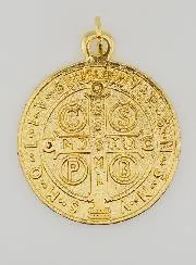 Large Golden Saint Benedict Medal - 4,6 cm